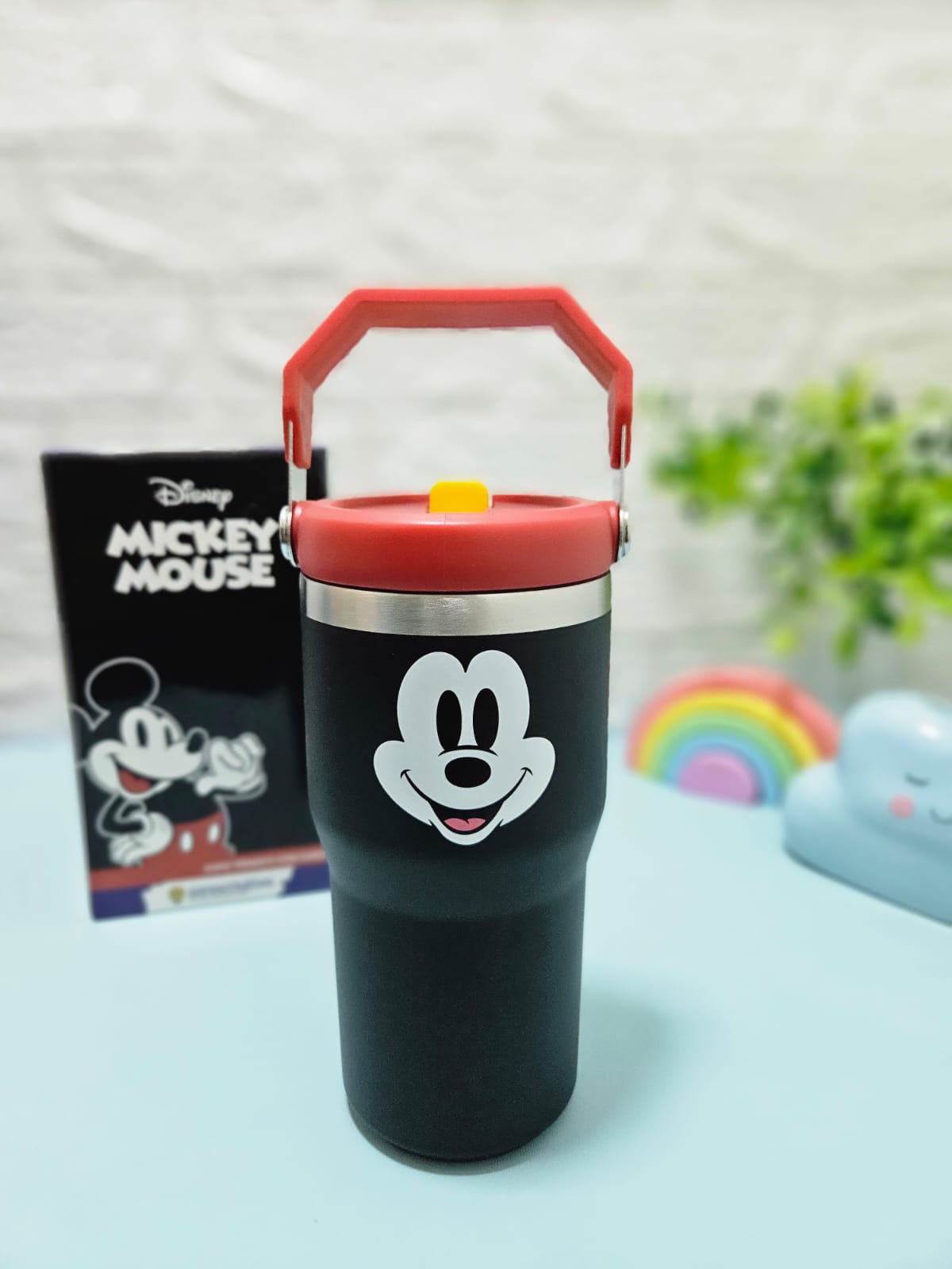  Copo Térmico Inox Canudo Alça Resistente Quente Frio Mickey - Zona Criativa - Arco Iris 87/