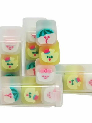 imagem do produto Potinho com 3 Mini Borrachinhas Ursinhos - Arco Iris