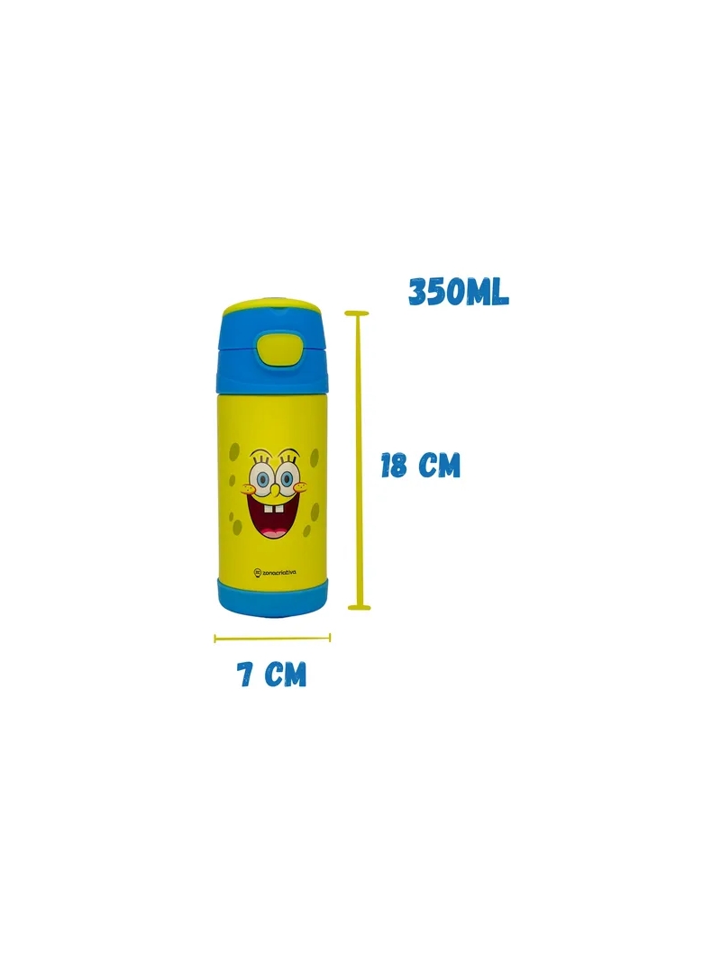 Garrafa Térmica Bob Esponja Inox Infantil Criança 350ml - Zona Criativa - Arco Ìris