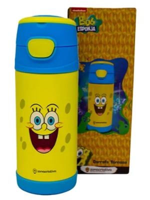imagem do produto Garrafa Térmica Top Handle Infantil 350ml Bob Esponja- Arco Iris