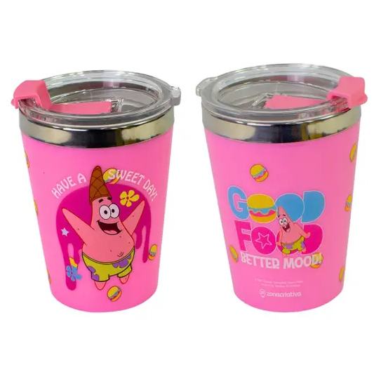 Copo Snap p/ Viagem 300ml Patrick Estrela Bob Esponja - Zona Criativa