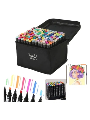 imagem do produto Estojo Com 120un De Canetinhas Ponta Dupla - Arco Ìris