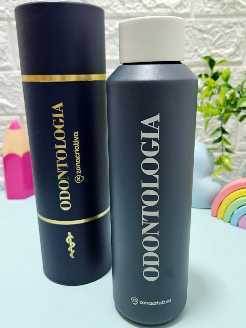 Garrafa Acqua 600ml Profissões Odontologia - Zona Criativa - Arco Iris