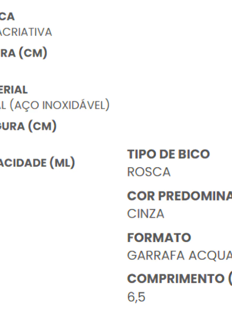 Garrafa Acqua 600ml Profissões Administração   - Zona Criativa - Arco Iris