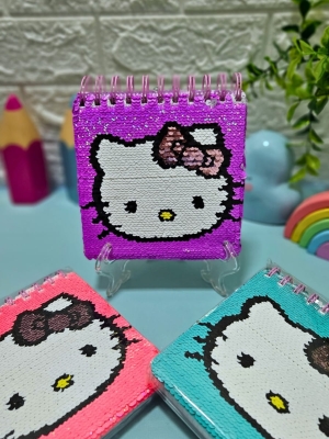 imagem do produto Bloco de anotações com lantejoulas Hello Kitty - Arco Iris