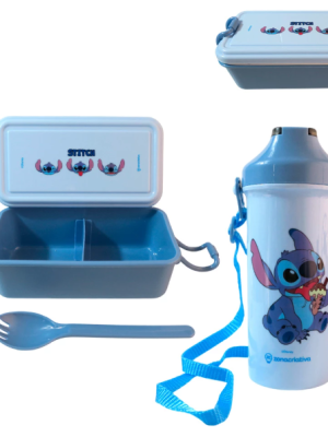 imagem do produto Kit Lunch Box E Garrafa Stitch Disney Infantil - Zona Criativa - Arco Iris