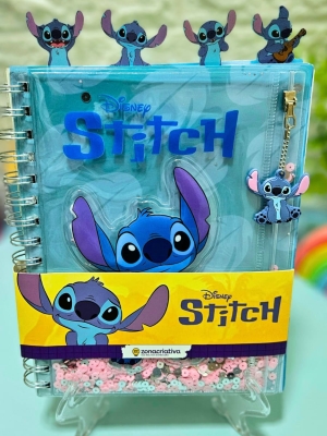 imagem do produto Caderno Pocket 24x15cm Stitch Azul - Zona Criativa - Arco Iris
