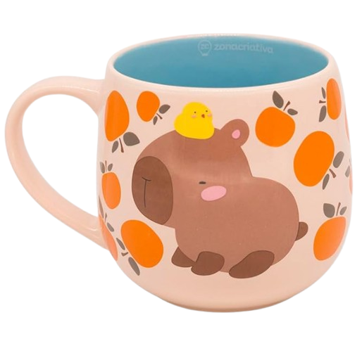 Caneca 400ml Maggie Capivara - Zona Criativa - arco Iris