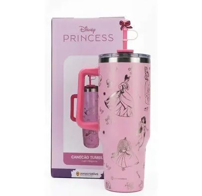 Canecão Tumbler e Pingente Princesas Térmico Disney - Zona Criativa