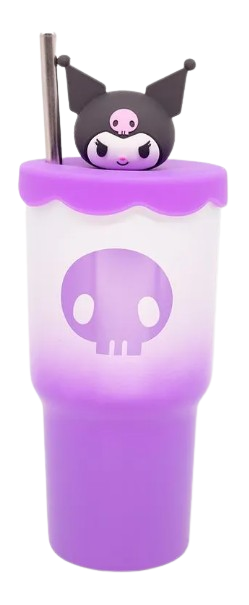 Copo Térmico 3d Topper Inox Com Canudo Kuromi - Zona Criativa - Arco Iris