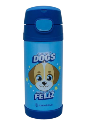 imagem do produto Garrafa Top Handle Termica 350ml Eu amo Dogs - Zona Criativa - Arco Iris