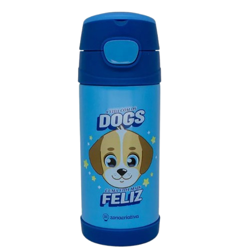 Garrafa Top Handle Termica 350ml Eu amo Dogs - Zona Criativa - Arco Iris