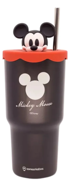 Copo Térmico Topper 3D com canudo MICKEY 600ml - Zona Criativa - Arco Iris