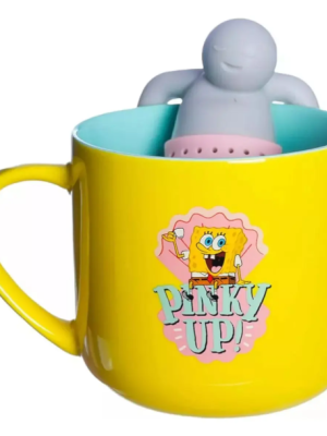 imagem do produto Caneca 350ml Infusor Cha Bob Esponja Pinky Up - Zona Criativa - Arco iris