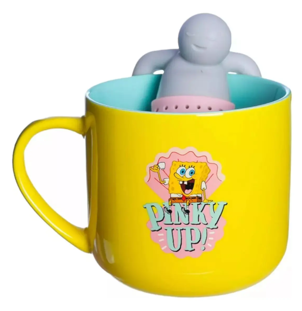 Caneca 350ml Infusor Cha Bob Esponja Pinky Up - Zona Criativa - Arco iris