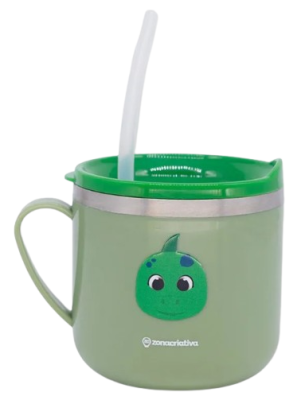 imagem do produto Caneca Flip Infantil Dinossauro 250ml Aço Inoxidável - Arco Iris