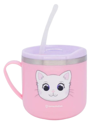 imagem do produto Caneca Flip Infantil Gatolino 250ml Aço Inoxidável - Arco Iris