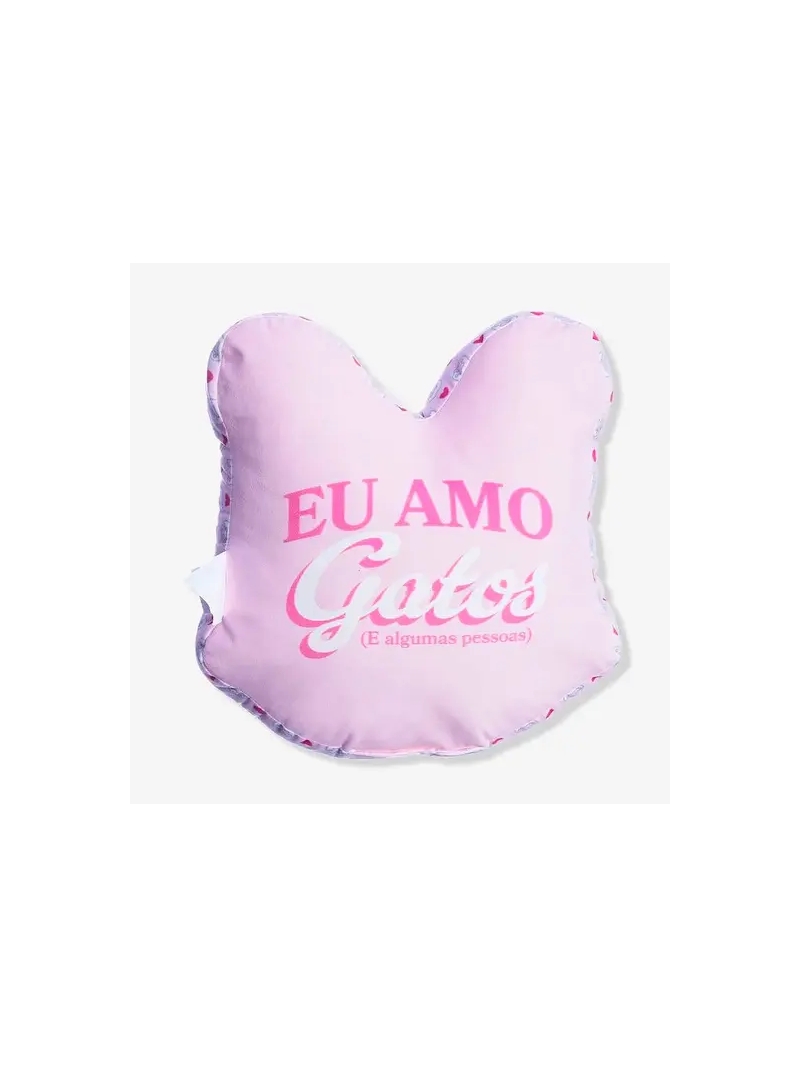 Almofada Formato Fibra Eu Amo Gatos - Zona Criativa - Arco Ìris