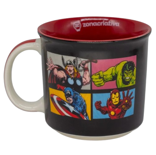 Caneca Tom 350ml AVENGERS Vingadores  - Arco Iris