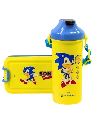 imagem do produto Kit Lancheira Marmita e garrafa Sonic - Zona Criativa - Arco Ìris