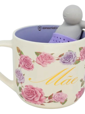 imagem do produto Caneca 350ml C/Infusor P/Chá Mae Encanto - Arco Iris