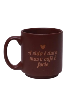 imagem do produto Caneca Mini Tina 100ml A vida é dura mas o café é forte  - Arco Iris