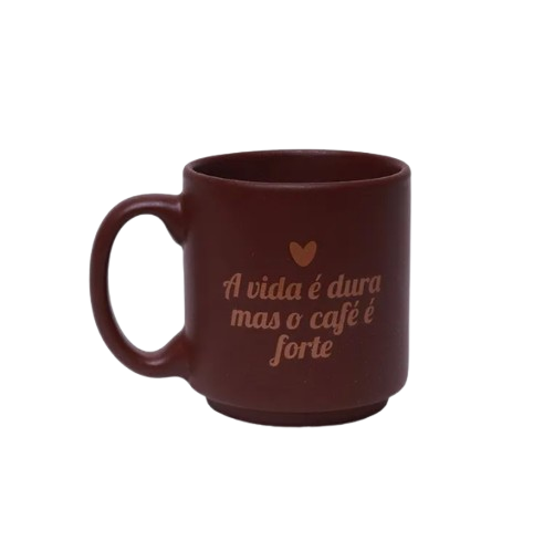 Caneca Mini Tina 100ml A vida é dura mas o café é forte  - Arco Iris