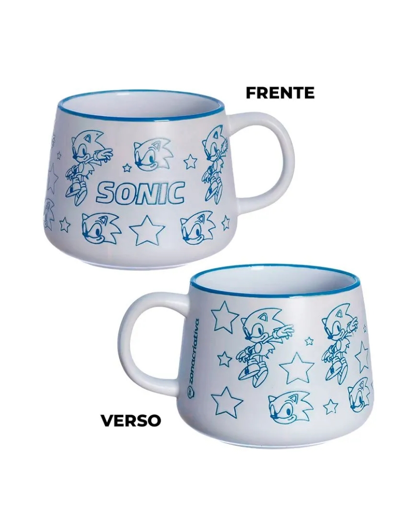 Caneca de Cerâmica Moma Sonic The Hedgehog 500ml - Zona Criativa - Arco Ìris
