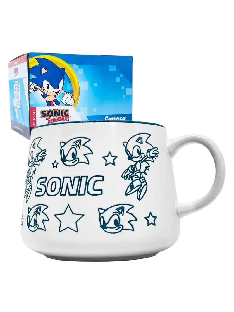 Caneca de Cerâmica Moma Sonic The Hedgehog 500ml - Zona Criativa - Arco Ìris