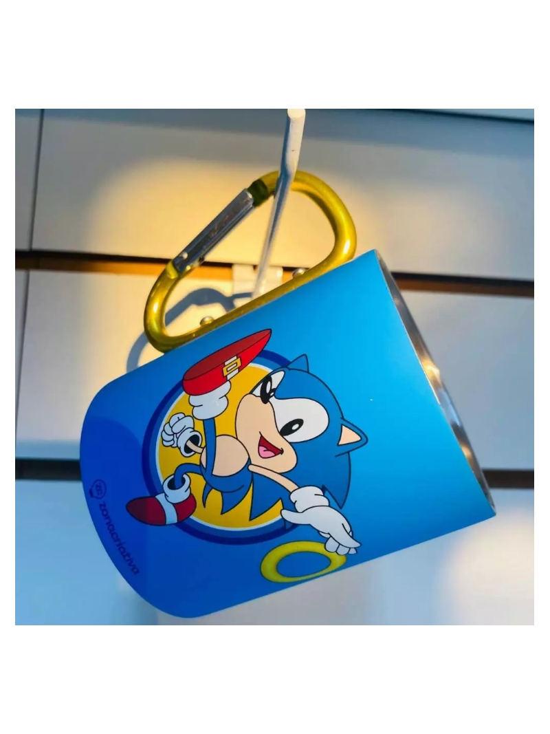 Caneca Mosquetão Sonic The Hedgehog 300ml - Zona Criativa - Arco Ìris