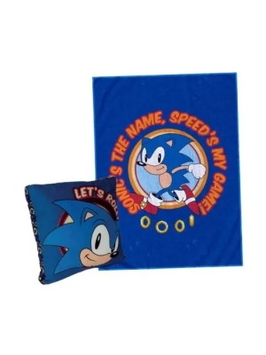 imagem do produto Kit Almofada E Manta Infantil Sonic - Zona Criativa - Arco Ìris