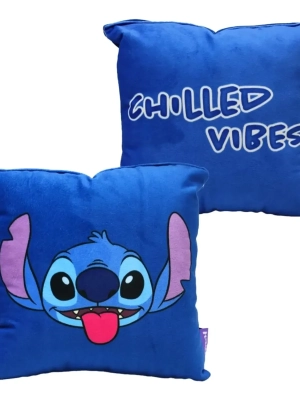 imagem do produto Almofada Stitch Good Vibes 25cm Veludo - Arco Iris 