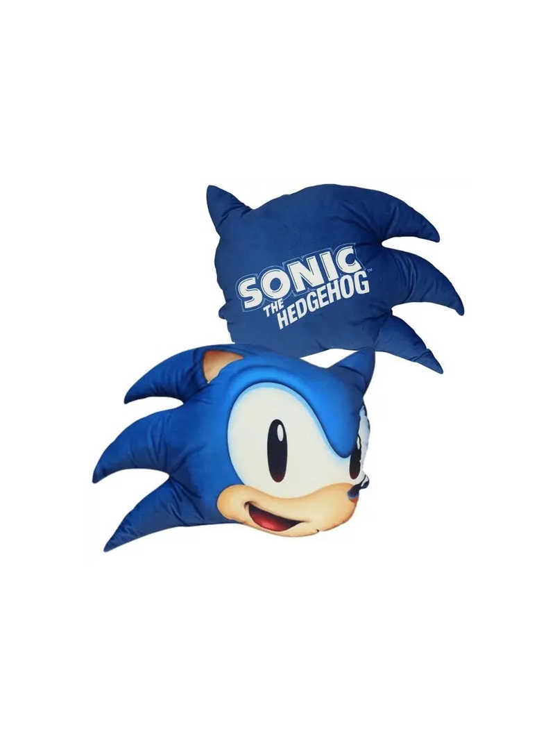 Almofada Sonic 3D Formato Cabeça Aveludada Azul - Zona Criativa - Arco  Ìris