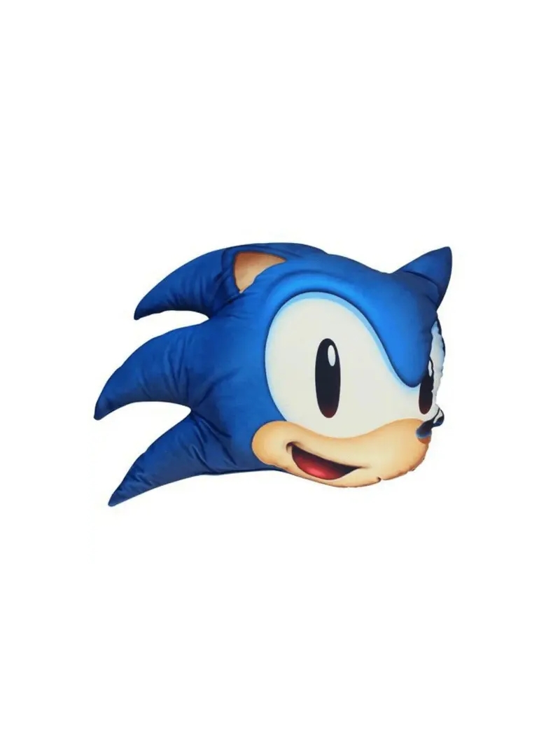 Almofada Sonic 3D Formato Cabeça Aveludada Azul - Zona Criativa - Arco  Ìris