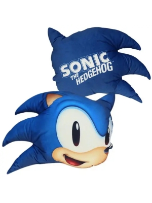 imagem do produto Almofada Sonic 3D Formato Cabeça Aveludada Azul - Zona Criativa - Arco  Ìris