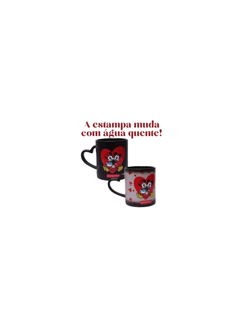 Caneca Mickey e Minnie Coração Magic 300ml - Zona Criativa - Arco Ìris
