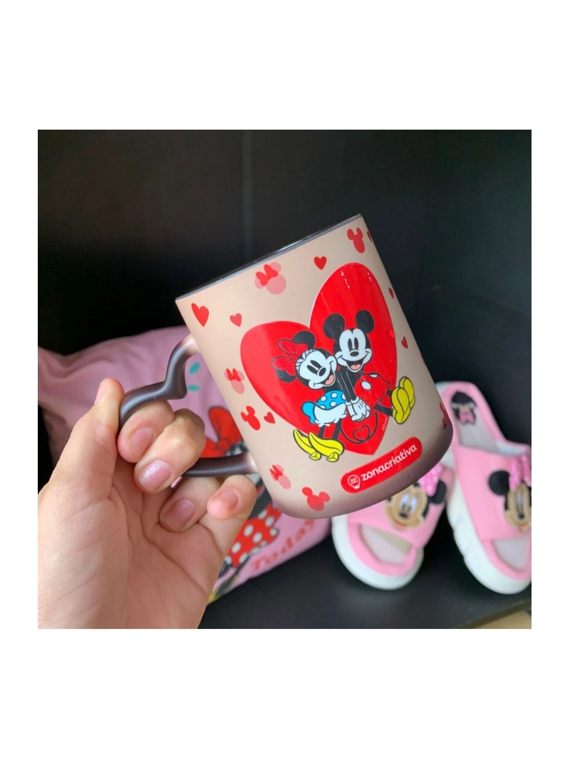 Caneca Mickey e Minnie Coração Magic 300ml - Zona Criativa - Arco Ìris
