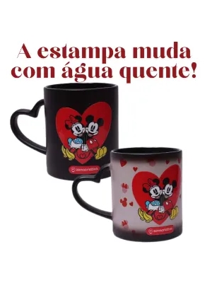 imagem do produto Caneca Mickey e Minnie Coração Magic 300ml - Zona Criativa - Arco Ìris