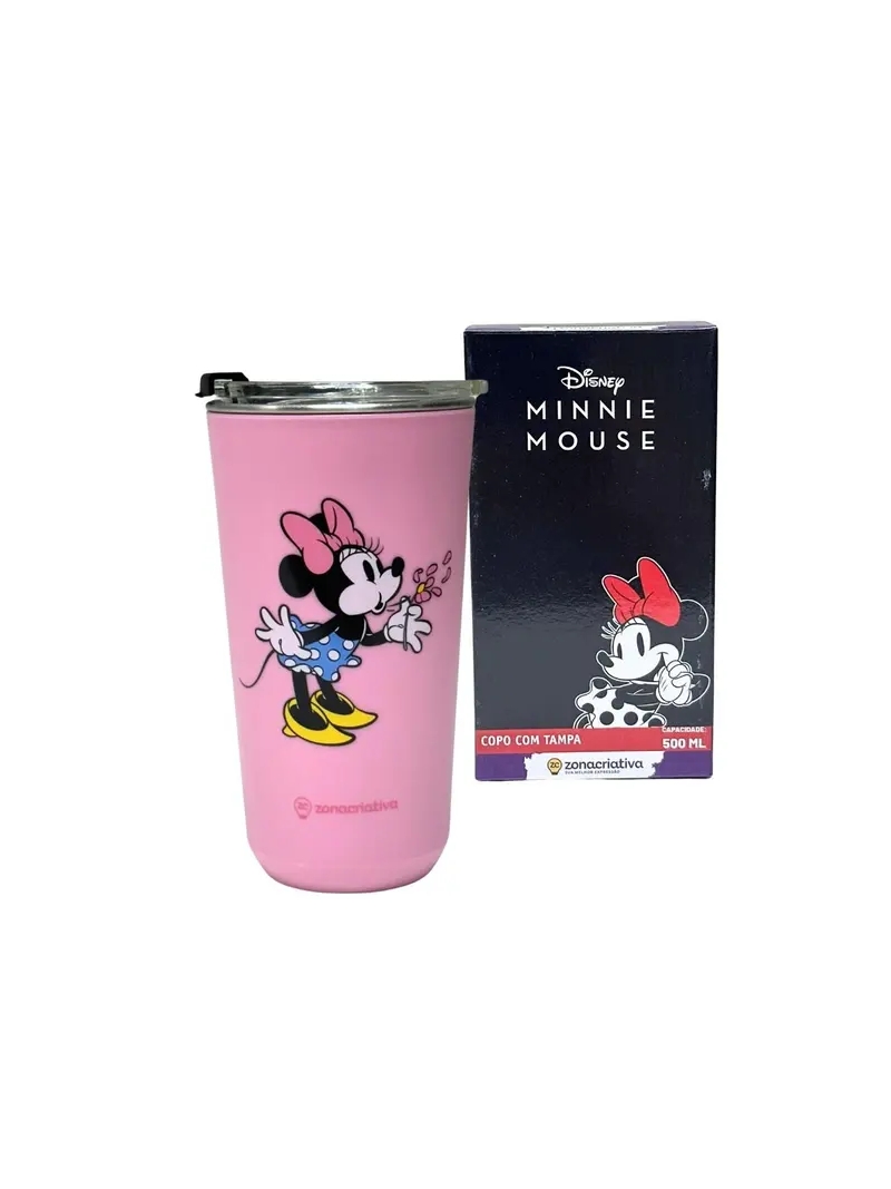 Copo Sky Inox Parede Dupla 500Ml Minnie Mouse - Zona Criativa - Arco Ìris