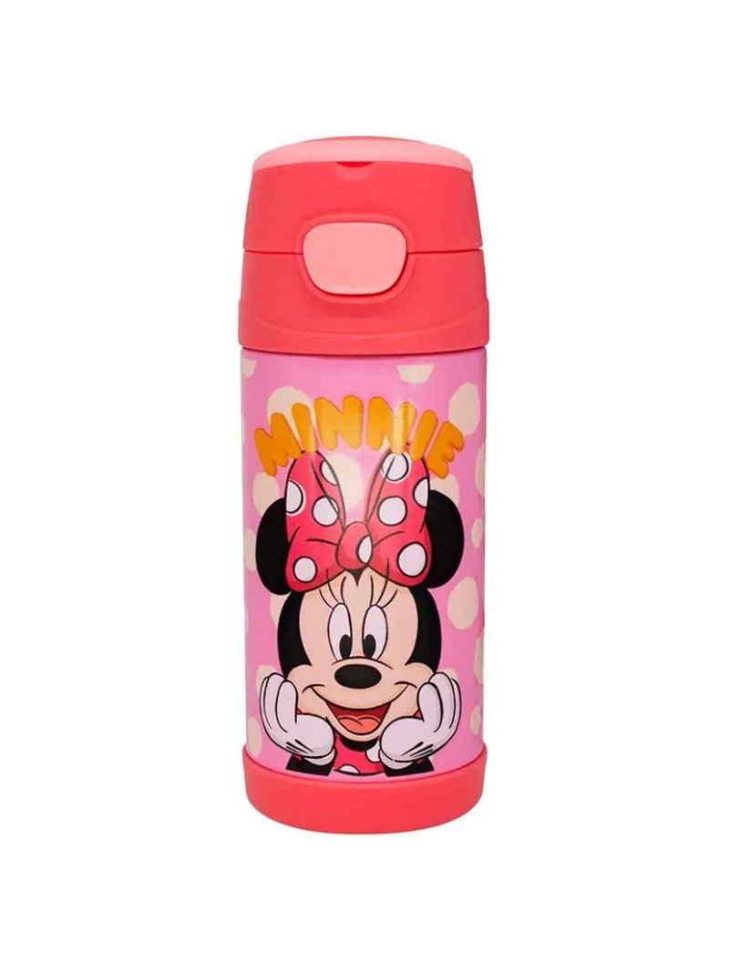 Garrafa Térmica Minnie Mouse C/ Canudo 350ml em Aço Inox - Zona Criativa - Arco Ìris