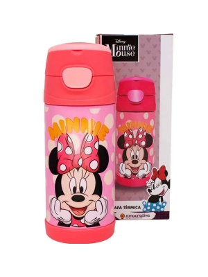 imagem do produto Garrafa Térmica Minnie Mouse C/ Canudo 350ml em Aço Inox - Zona Criativa - Arco Ìris
