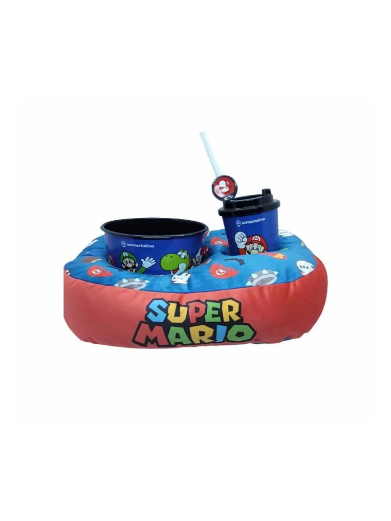 Kit Almofada Pipoca Super Mario Bros Copo Balde - Zona Criativa - Arco Ìris