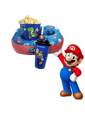 imagem do produto Kit Almofada Pipoca Super Mario Bros Copo Balde - Zona Criativa - Arco Ìris
