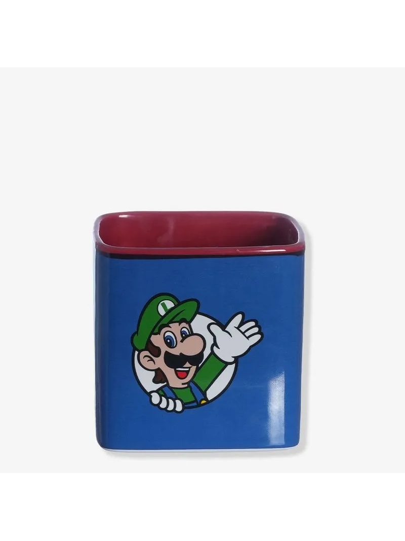 Caneca Super Mario E Luigi 3D Cubo Quadrada Cerâmica Oficial Nintendo - Zona Criativa - Arco Ìris
