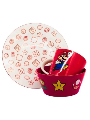 imagem do produto Kit Café Da Manhã Caneca Bowl Cerâmica Super Mario Zona Criativa - Arco Ìris