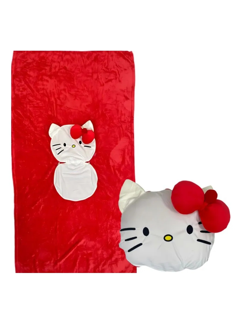 Almofada 2 Em 1 Manta Com Ziper Hello Kitty - Zona Criativa - Arco Ìris