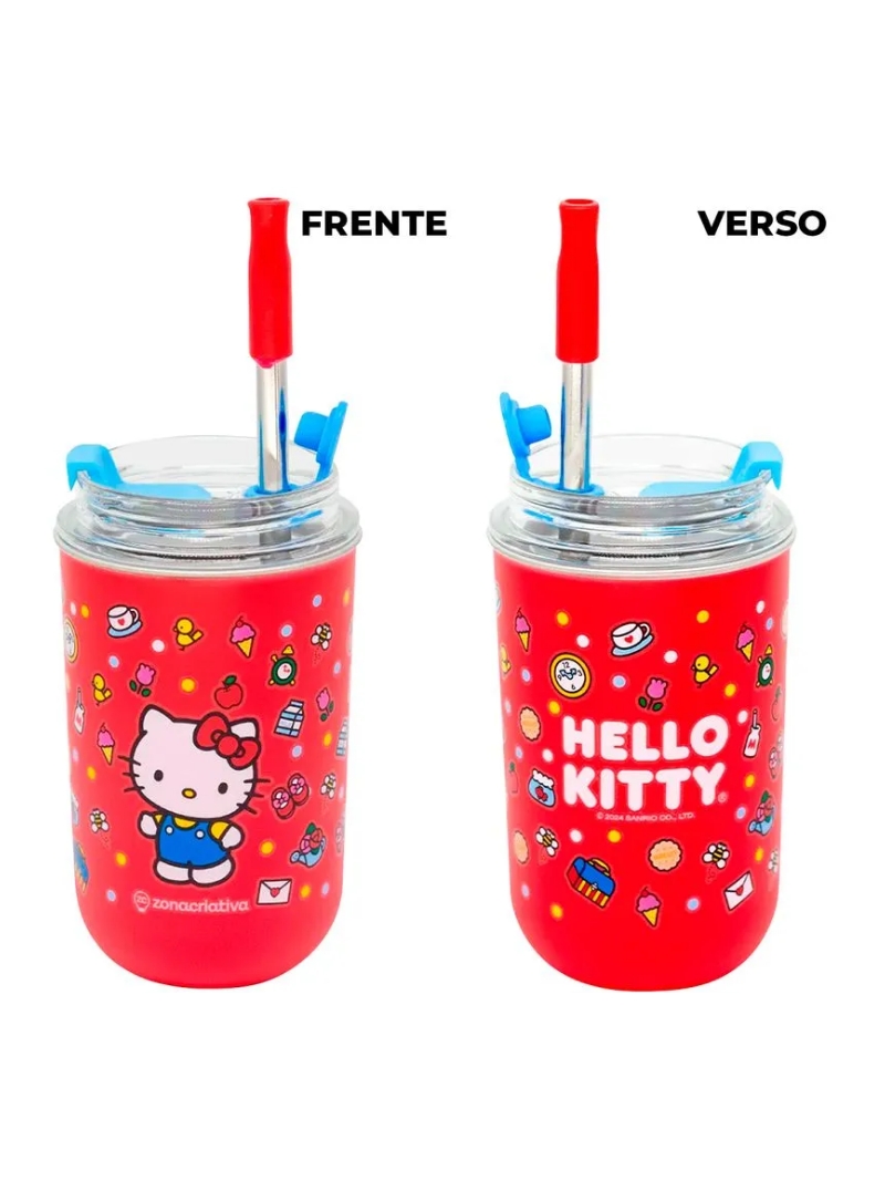 Copo Térmico Neo Hello Kitty C/ Canudo 300ml - Zona Criativa - Arco Ìris