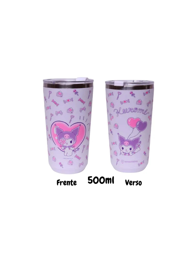 Copo Térmico 500ml Kuromi - Zona Criativa - Arco Ìris