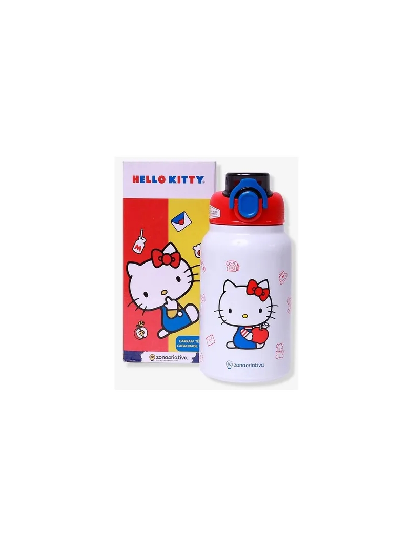 Garrafa Térmica Gatinha Hello Kitty  500ml Jupiter  - Zona Criativa - Arco Ìris