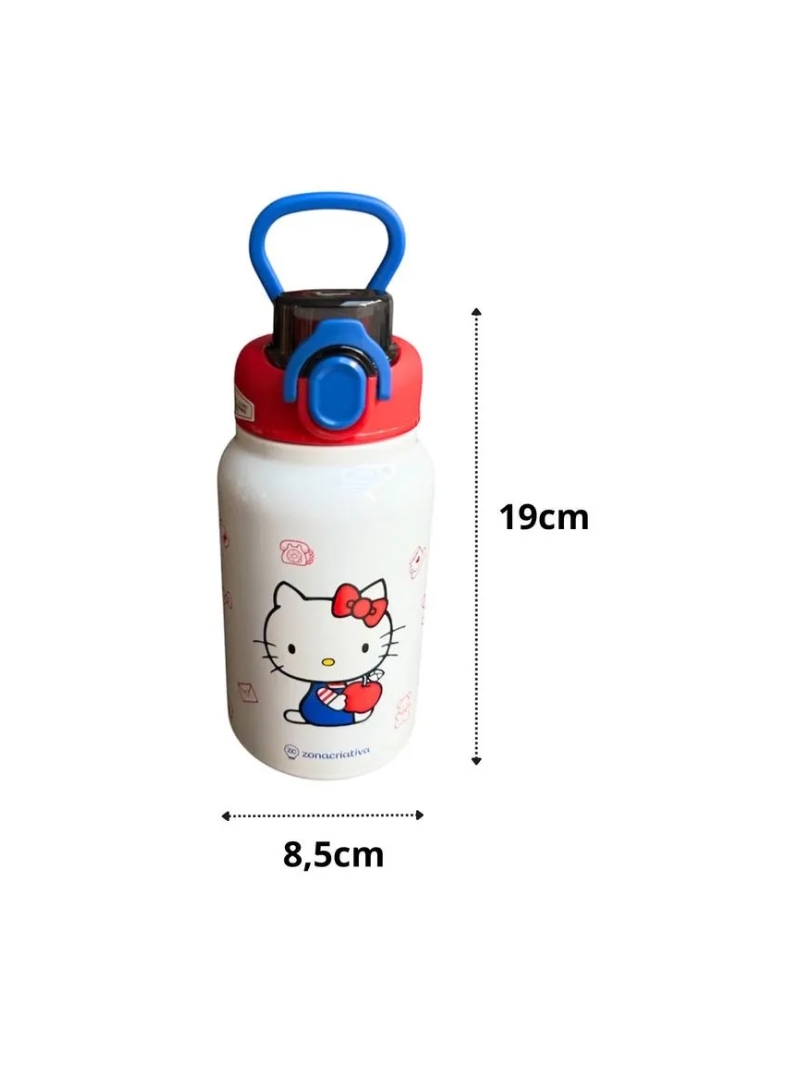 Garrafa Térmica Gatinha Hello Kitty  500ml Jupiter  - Zona Criativa - Arco Ìris